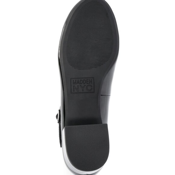 NWT Size 7.5 Madden NYC Women's Patent Mary Jane Platform Low Heel Black - Picture 4 of 5